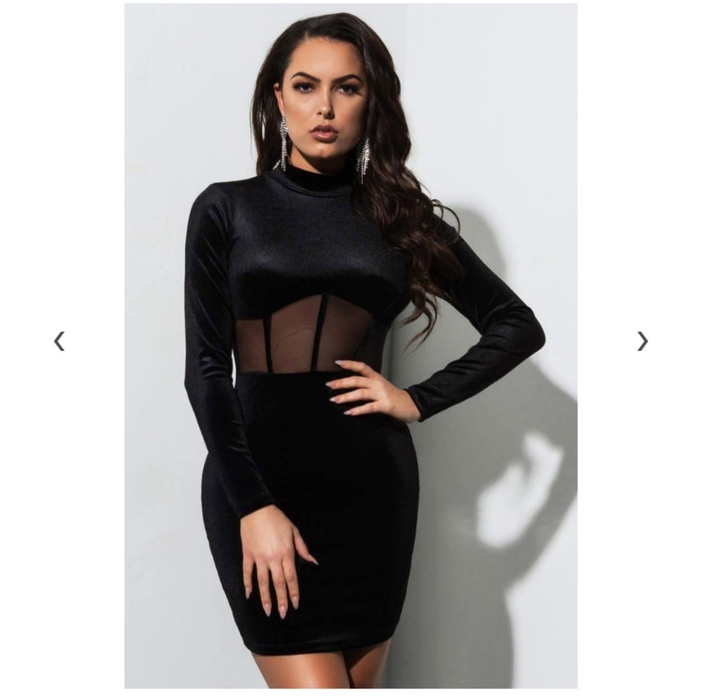 NWT Mona Lisa Velvet Mesh Mini Dress